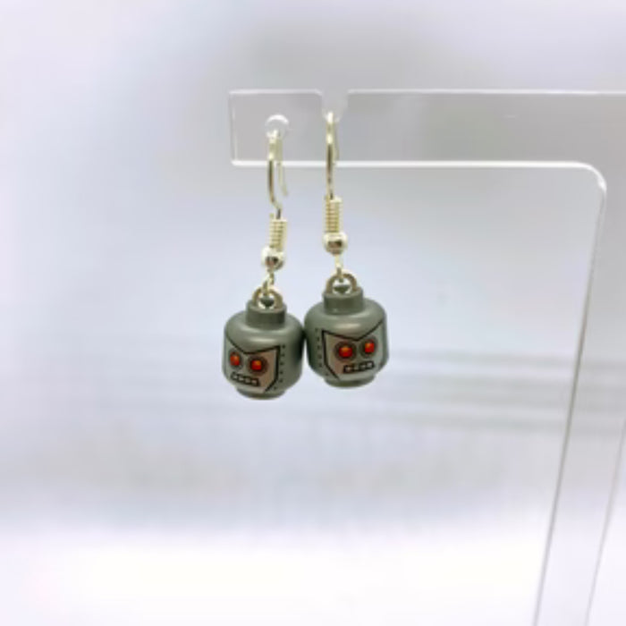 Brickohaulic Figure Robot Heads Earrings Handmade with LEGO® Bricks Parts