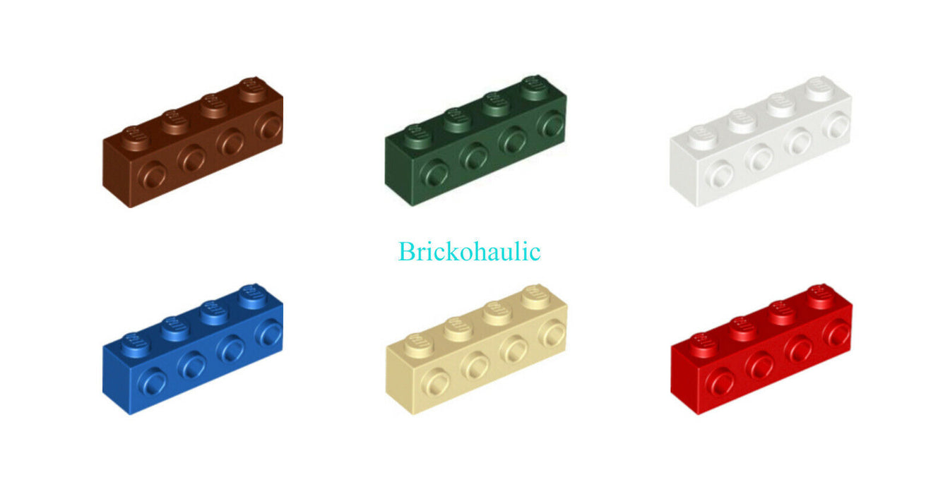 Lego Brick Modified 1 x 4 with 4 Studs on 1 Side Parts Pieces Lot ALL COLORS