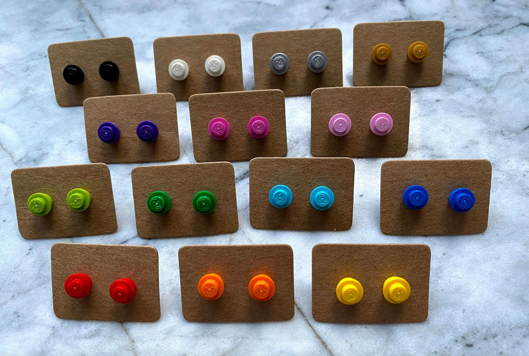 Brickohaulic Stud Earrings Handmade with LEGO® Bricks Parts