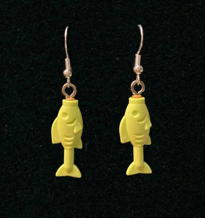 Brickohaulic Fish Dangle Earrings Handmade with LEGO® Bricks Parts