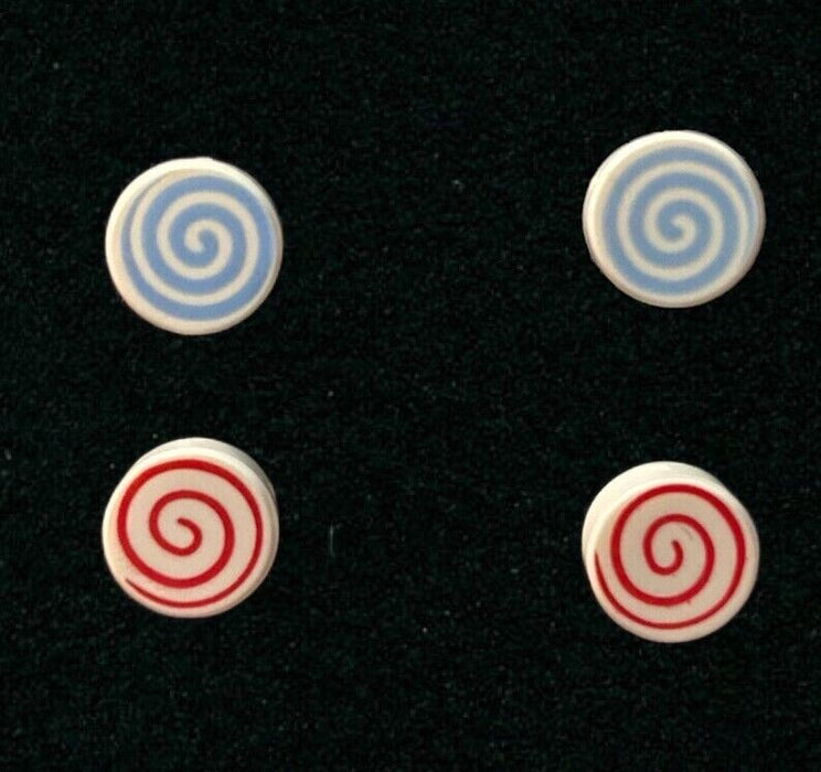 Brickohaulic Swirl Stud Earrings Handmade with LEGO® Bricks Parts