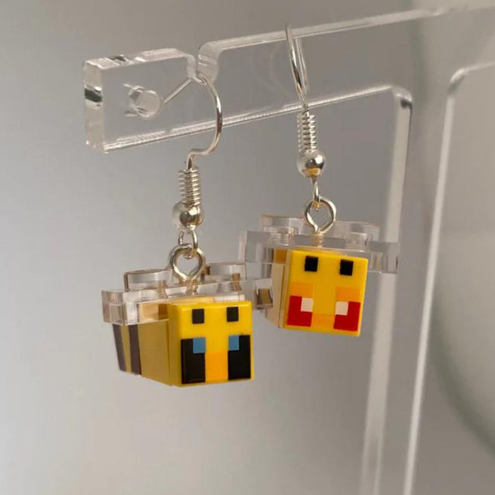 Brickohaulic Bee Drop Earrings Handmade with LEGO® Bricks Parts