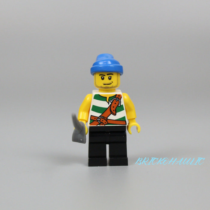 Lego Pirate Green 6240 White Stripes Blue Bandana Pirates Minifigure