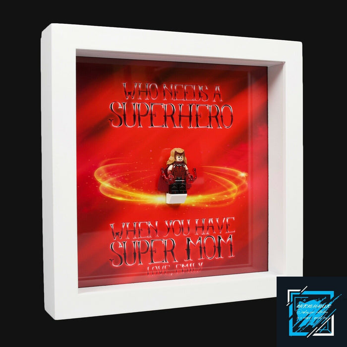 Brickohaulic Personalized Frame Scarlet Witch Minifigure Mother, Mom, Wife Gift