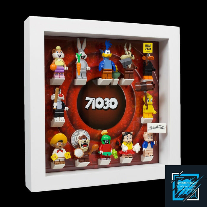 Brickohaulic White Display Frame Case for Looney Tunes Minifigures 71030