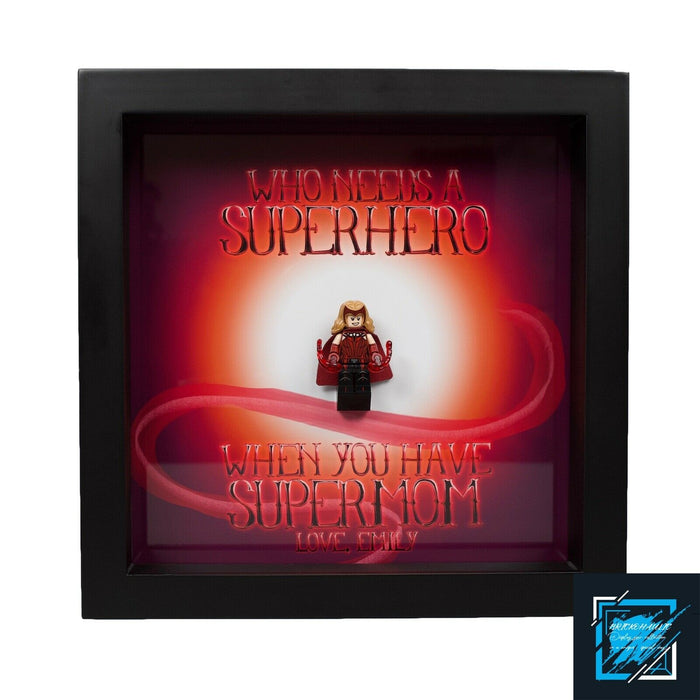 Brickohaulic Personalized Frame Scarlet Witch Minifigure Mother, Mom, Wife Gift