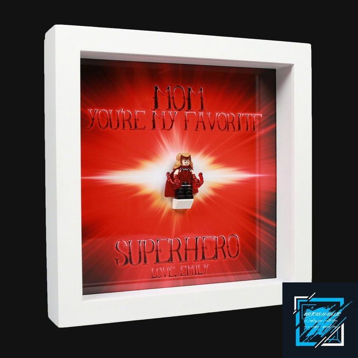 Brickohaulic Personalized Frame Scarlet Witch Minifigure Mother, Mom, Wife Gift