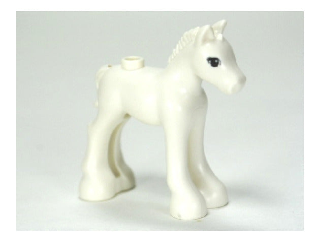 Lego White Horse 41003 Foal with Black & Reddish Brown Eyes Friends Minifigure