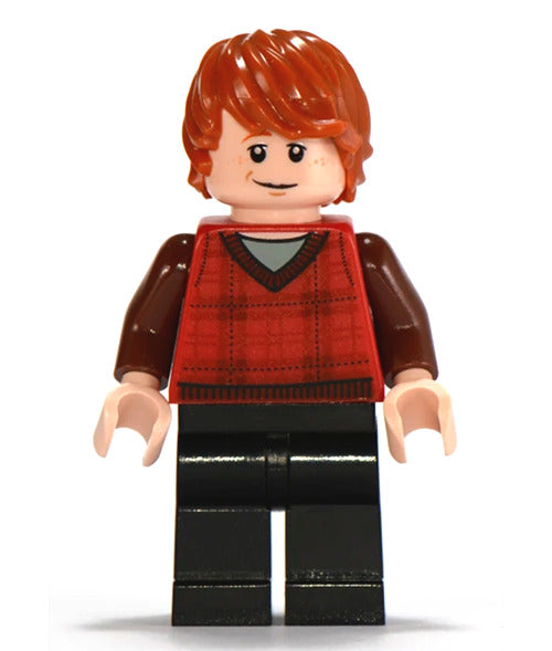 Lego Ron Weasley 4841 Tartan Vest, Black Legs Harry Potter Minifigure