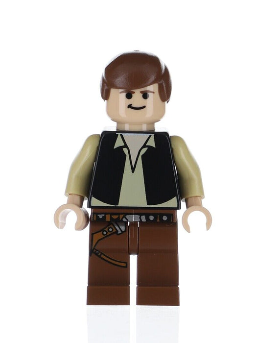 Lego Han Solo 10188 10179 8038 Black Vest, Light Flesh Star Wars Minifigure