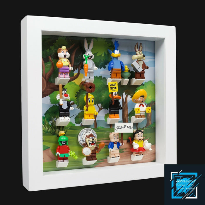 Brickohaulic White Display Frame Case for Looney Tunes Minifigures 71030