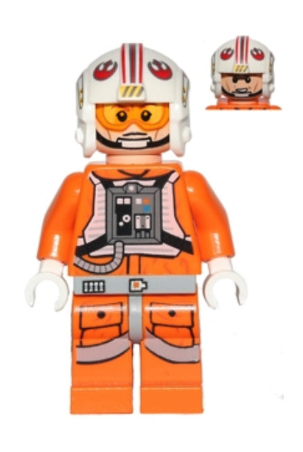 Lego Luke Skywalker 75049 Pilot Printed Legs, Cheek Lines Star Wars Minifigure