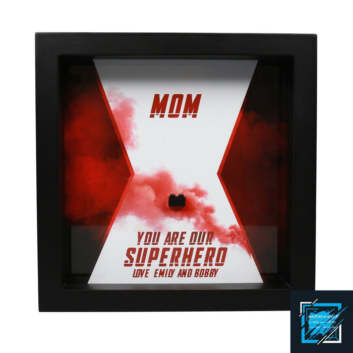 Brickohaulic Personalized Frame Black Widow Minifigure Mother, Mom, Wife Gift