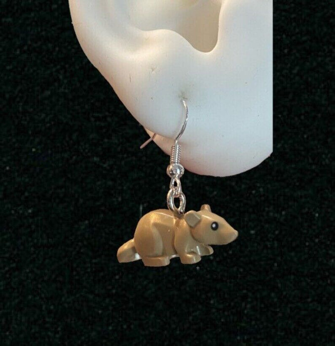 Brickohaulic Rat Dangle Earrings Handmade with LEGO® Bricks Parts