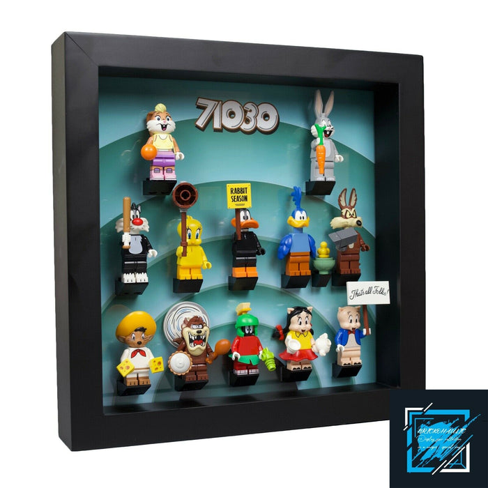 Brickohaulic Black Display Frame Case for Looney Tunes Minifigures 71030