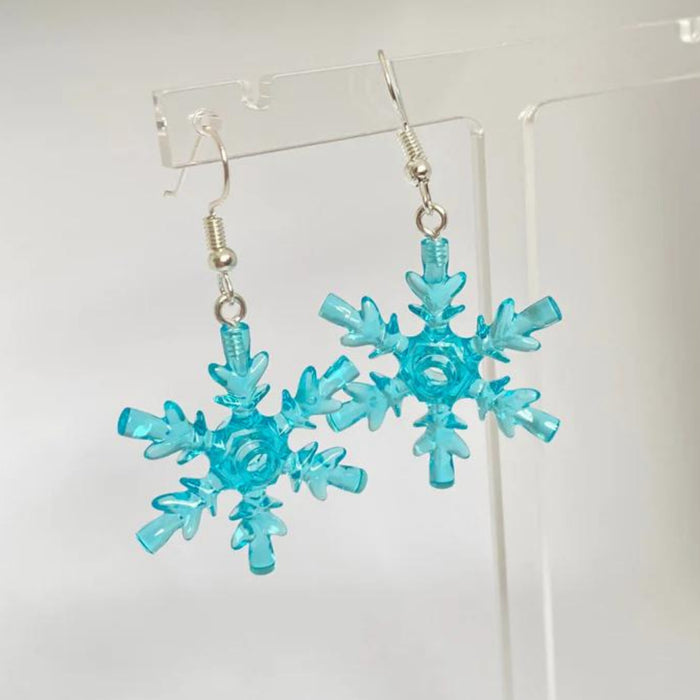 Brickohaulic Snowflake Drop Earrings Handmade with LEGO® Bricks Parts