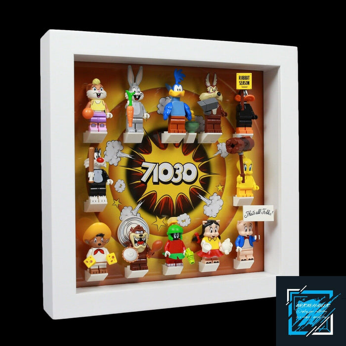 Brickohaulic White Display Frame Case for Looney Tunes Minifigures 71030