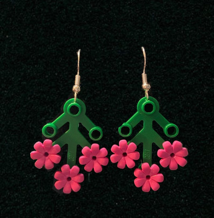 Brickohaulic Flower Dangle Earrings Handmade with LEGO® Bricks Parts