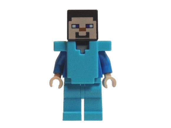 Lego Steve 21130 Medium Azure Armor Minecraft Minifigure