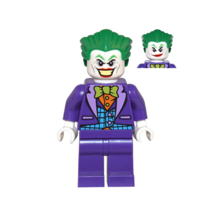Lego The Joker 76035 Blue Vest Dual Sided Head Jokerland Super Heroes Minifigure