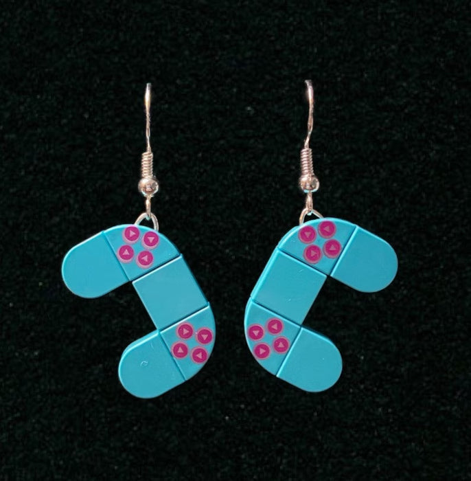 Brickohaulic Gaming Controller Dangle Earrings Handmade with LEGO® Bricks Parts