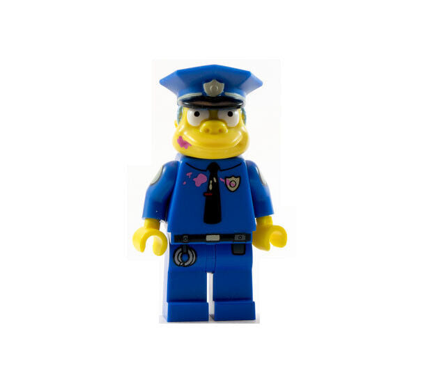 Lego Chief Wiggum 71016 Doughnut Frosting Face and Shirt The Simpsons Minifigure