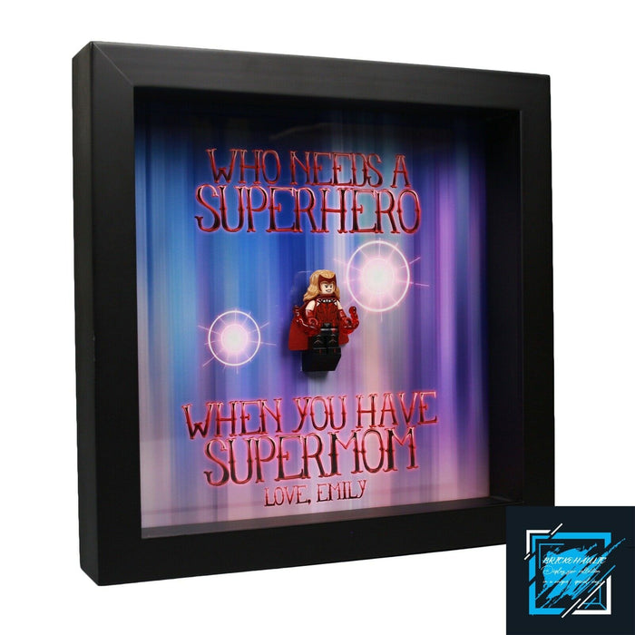 Brickohaulic Personalized Frame Scarlet Witch Minifigure Mother, Mom, Wife Gift