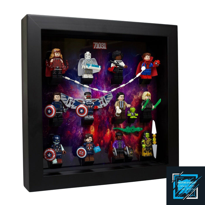 Brickohaulic Black Display Frame Case for Marvel Studios Minifigures 71031