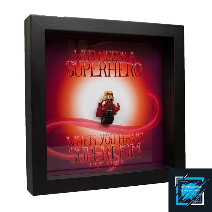 Brickohaulic Personalized Frame Scarlet Witch Minifigure Mother, Mom, Wife Gift