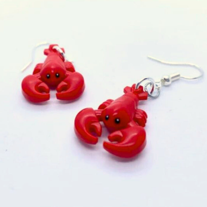 Brickohaulic Lobster Earrings Handmade with LEGO® Bricks Parts