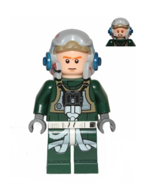Lego Rebel Pilot A-wing 75003 Open Helmet, Jumpsuit Star Wars Minifigure