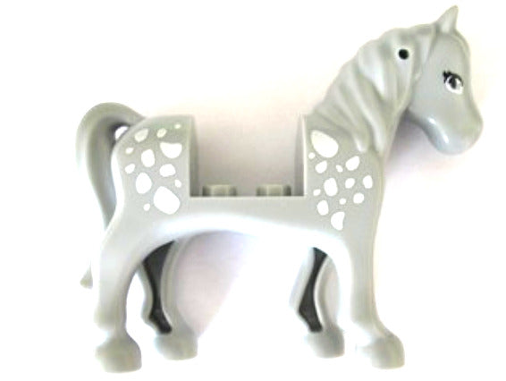 Lego Light Bluish Gray Horse with White Spots Animal Figure Minifigure