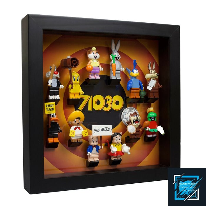 Brickohaulic Black Display Frame Case for Looney Tunes Minifigures 71030