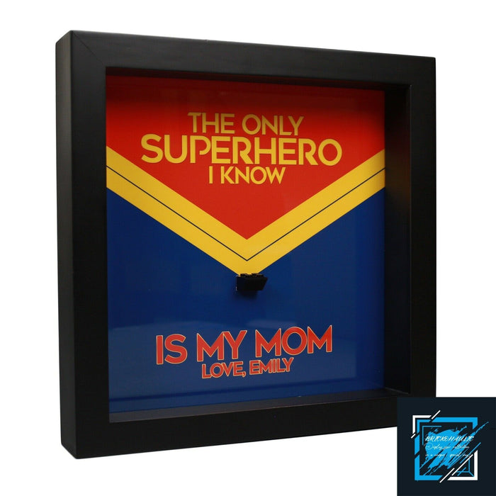 Brickohaulic Personalized Frame Captain Marvel Minifigure Mother, Mom, Wife Gift