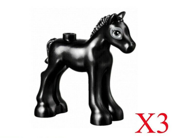 Lego Black Horse 41361 41151 Foal Animal Friends Minifigure Lot Of 3