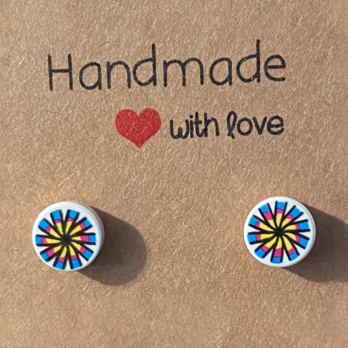 Brickohaulic Color Burst Stud Earrings Handmade with LEGO® Bricks Parts