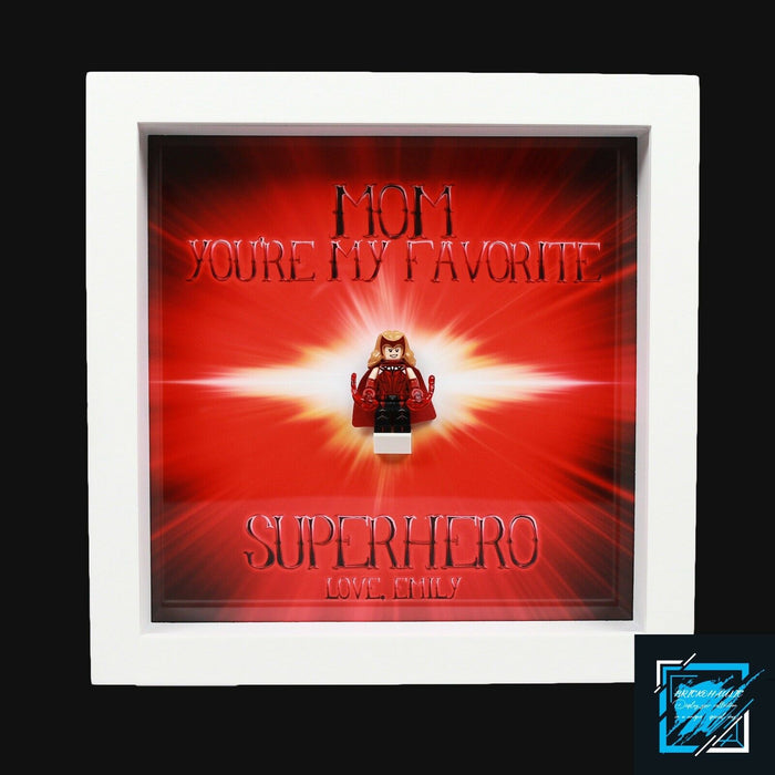 Brickohaulic Personalized Frame Scarlet Witch Minifigure Mother, Mom, Wife Gift