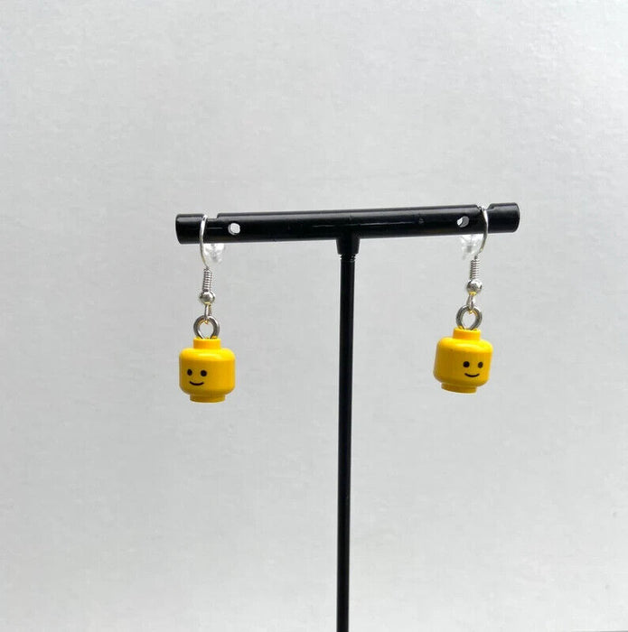 Brickohaulic Smiling Head Dangle Earrings Handmade with LEGO® Bricks Parts