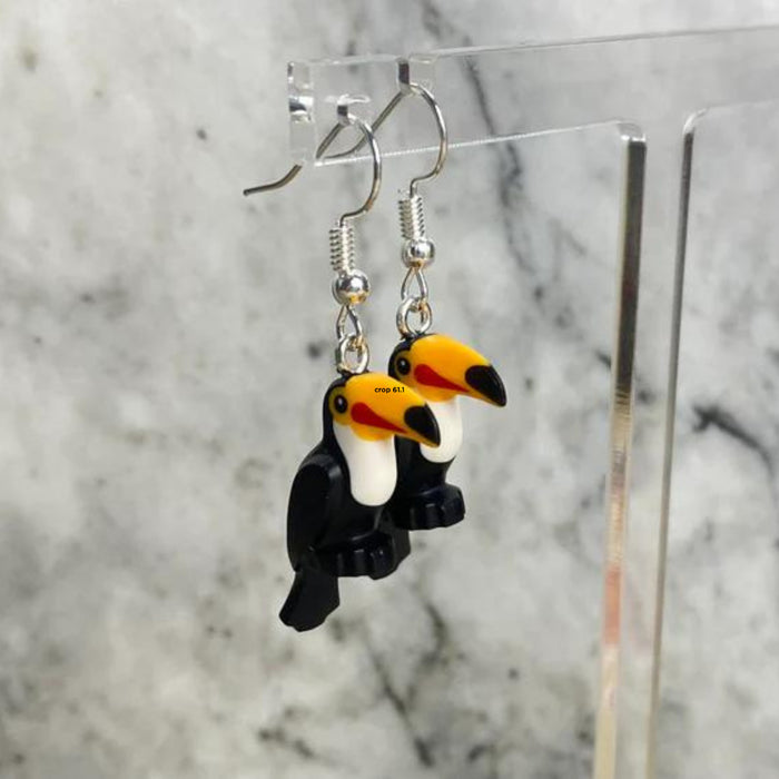 Brickohaulic Toucan Drop Earrings Handmade with LEGO® Bricks Parts