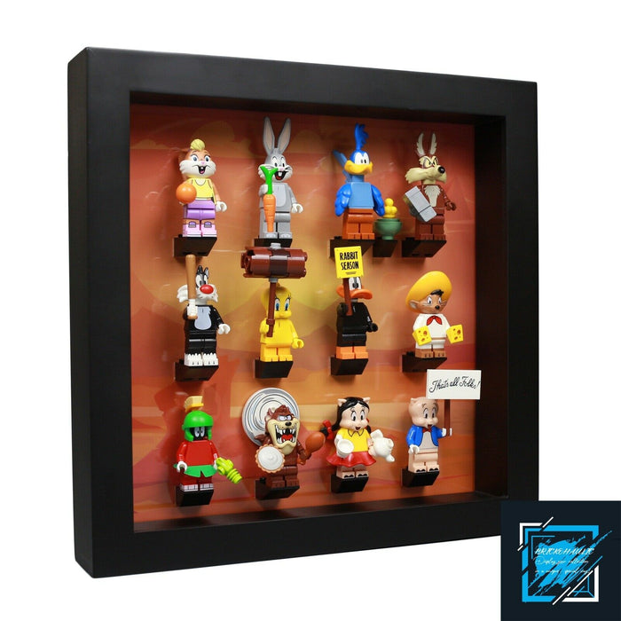 Brickohaulic Black Display Frame Case for Looney Tunes Minifigures 71030