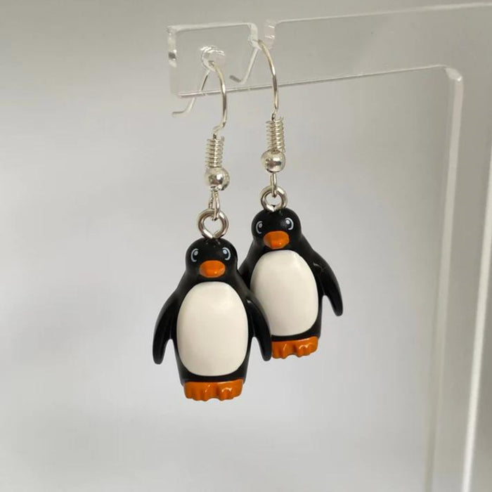 Brickohaulic Penguin Drop Earrings Handmade with LEGO® Bricks Parts