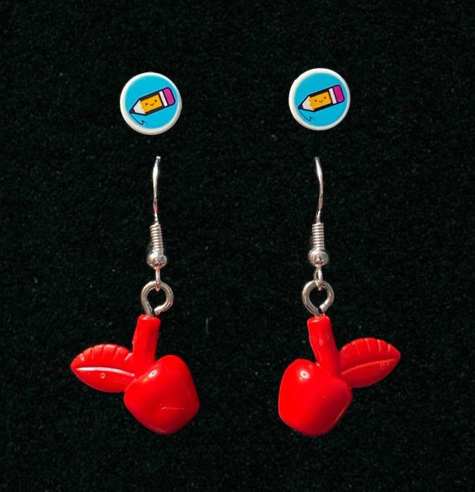 Brickohaulic Teacher Appreciation Earrings Handmade with LEGO® Bricks Parts