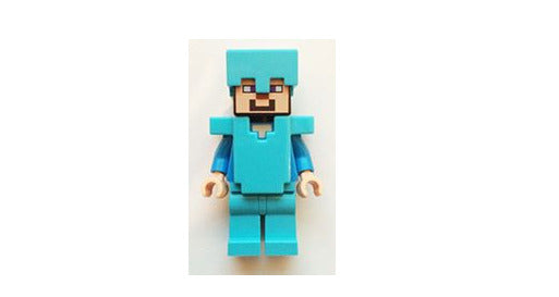 Lego Steve 21117 21124 Medium Azure Helmet Armor Minecraft Minifigure