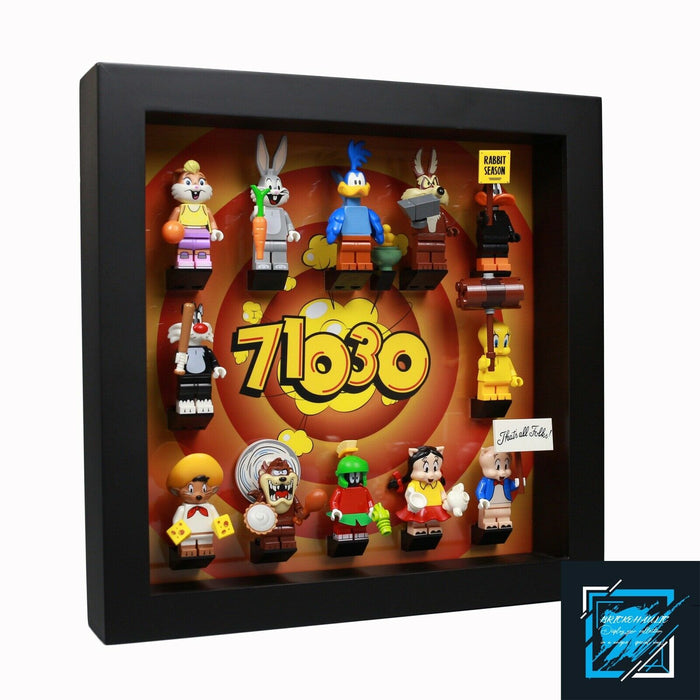 Brickohaulic Black Display Frame Case for Looney Tunes Minifigures 71030