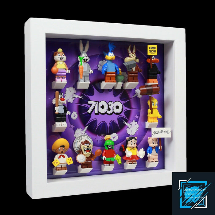 Brickohaulic White Display Frame Case for Looney Tunes Minifigures 71030