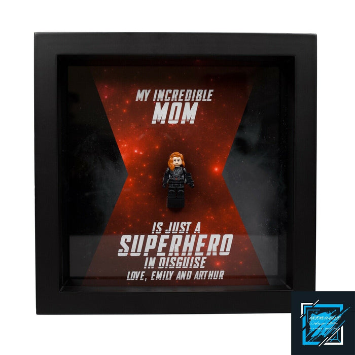 Brickohaulic Personalized Frame Black Widow Minifigure Mother, Mom, Wife Gift