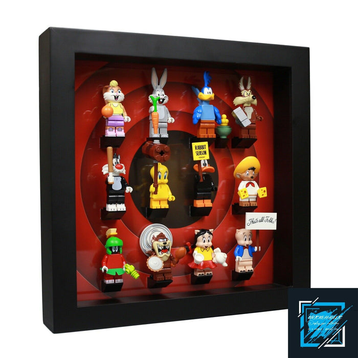 Brickohaulic Black Display Frame Case for Looney Tunes Minifigures 71030