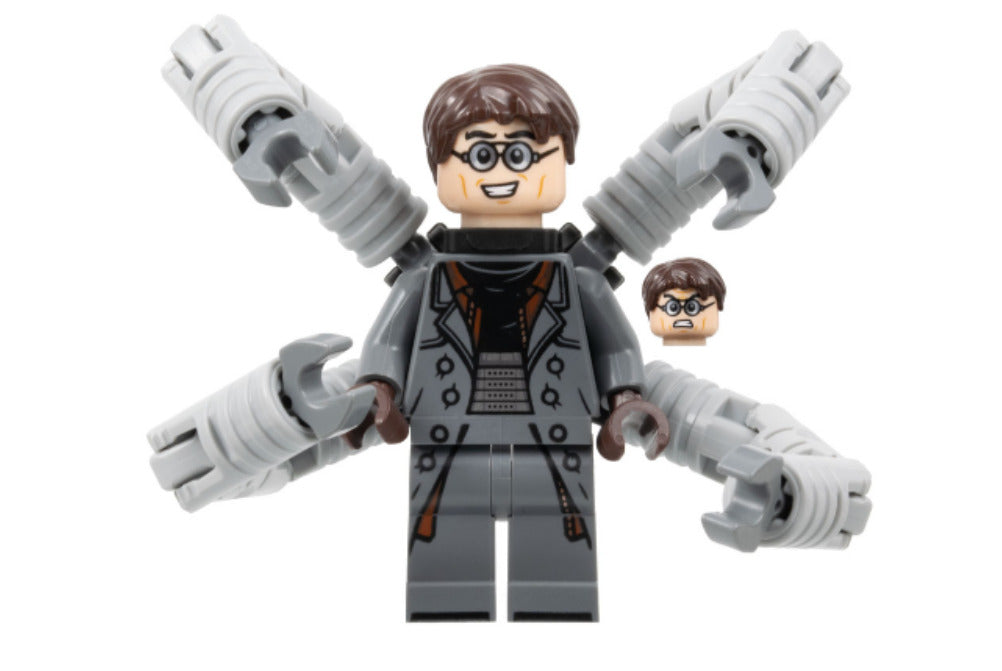 Lego Dr. Octopus 76261 Gray Outfit Mechanical Arms Super Heroes Minifigure