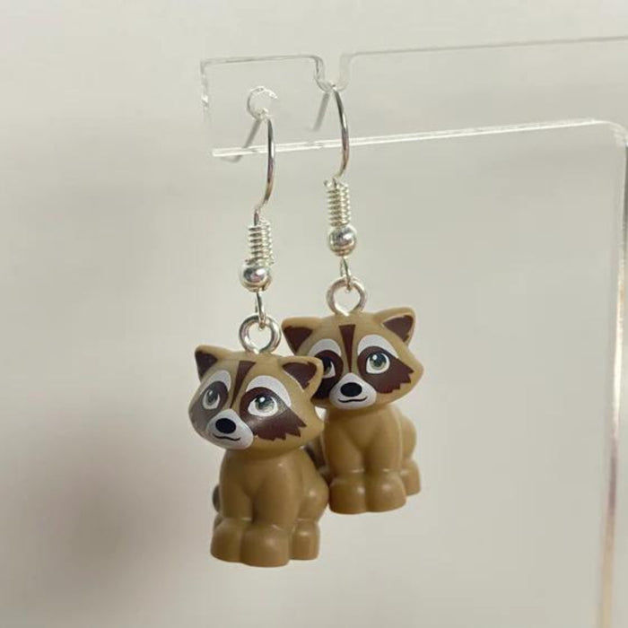 Brickohaulic Raccoon Earrings Handmade with LEGO® Bricks Parts