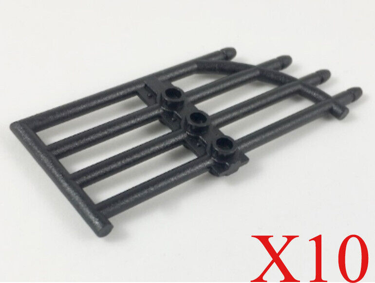 Lego Black Door 1 x 4 x 9 Arched Gate with Bars & Three Studs Parts Lot of 10